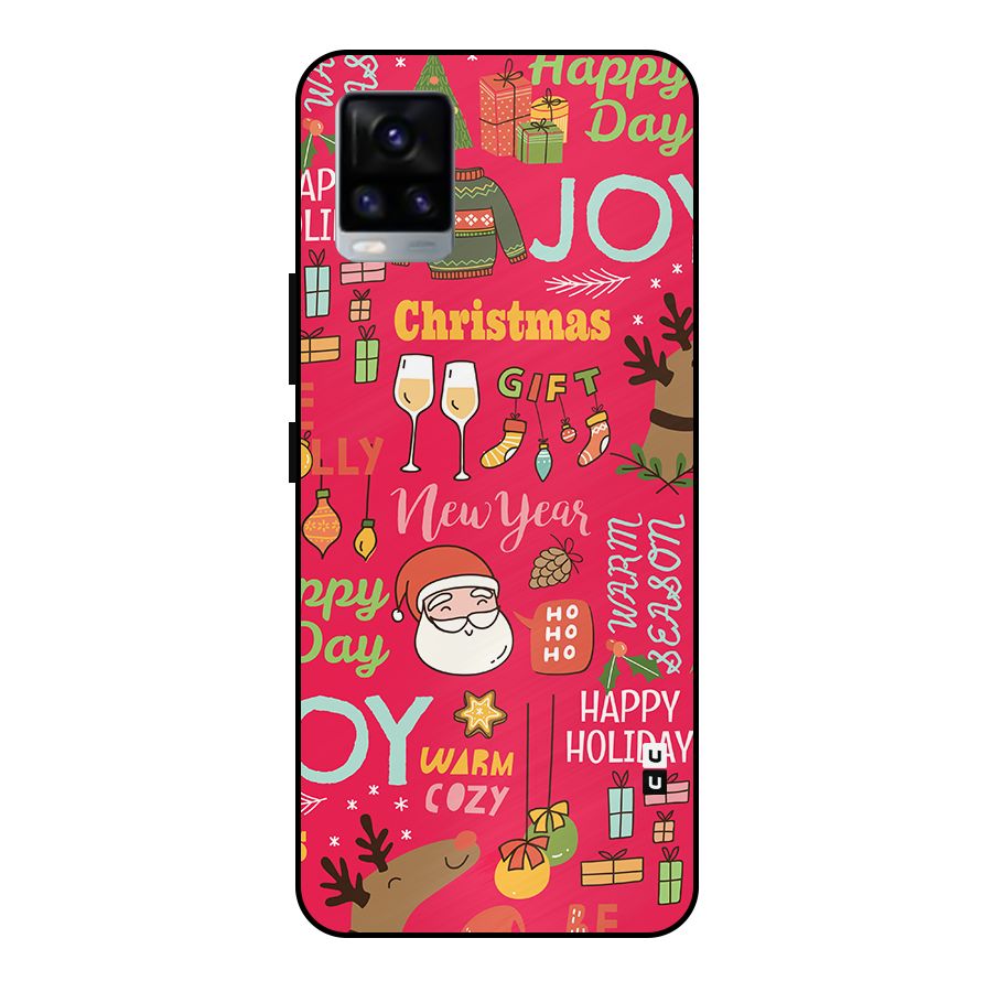 Happy Day Christmas Joy Metal Back Case for Vivo V20
