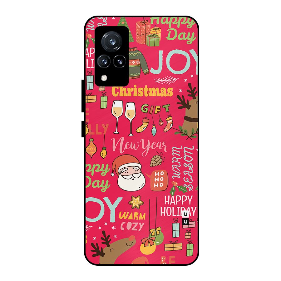 Happy Day Christmas Joy Metal Back Case for Vivo V21 5G
