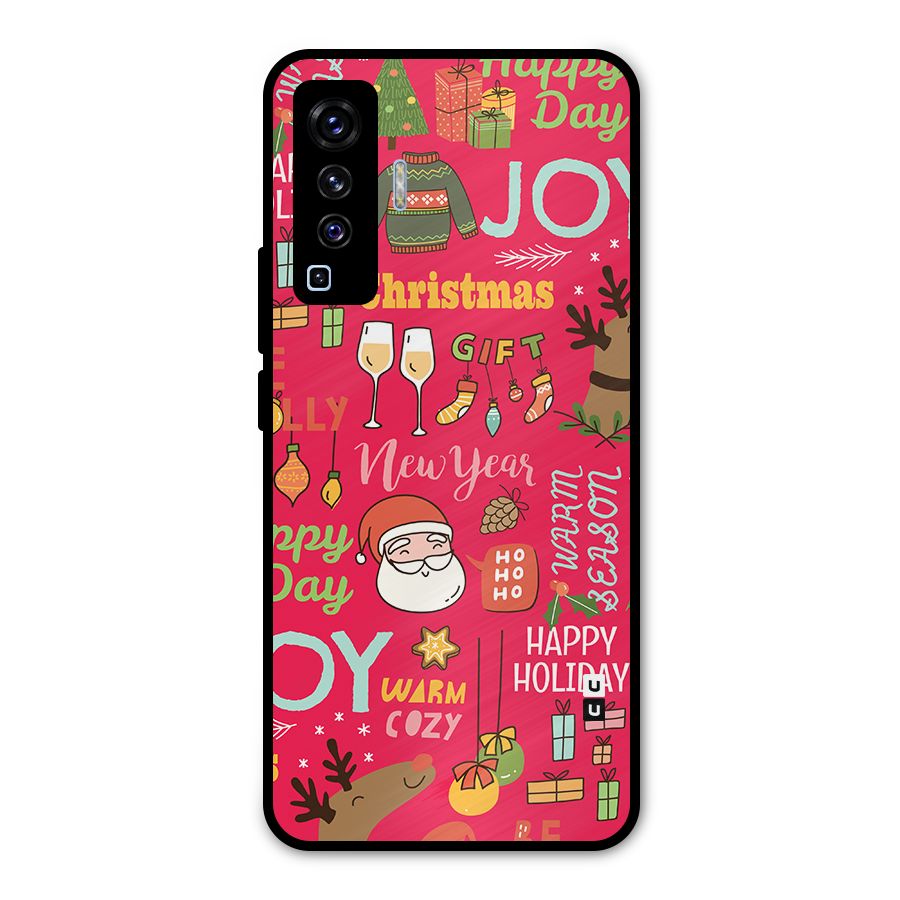 Happy Day Christmas Joy Metal Back Case for Vivo X50