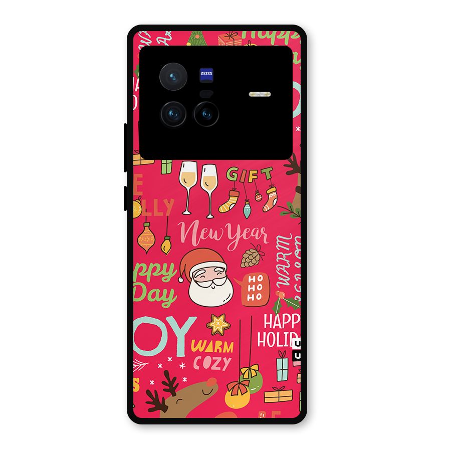 Happy Day Christmas Joy Metal Back Case for Vivo X80