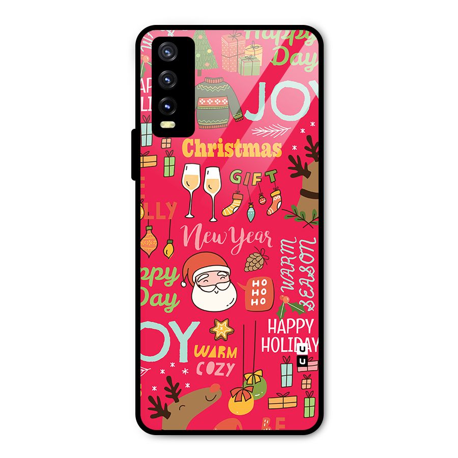 Happy Day Christmas Joy Metal Back Case for Vivo Y20