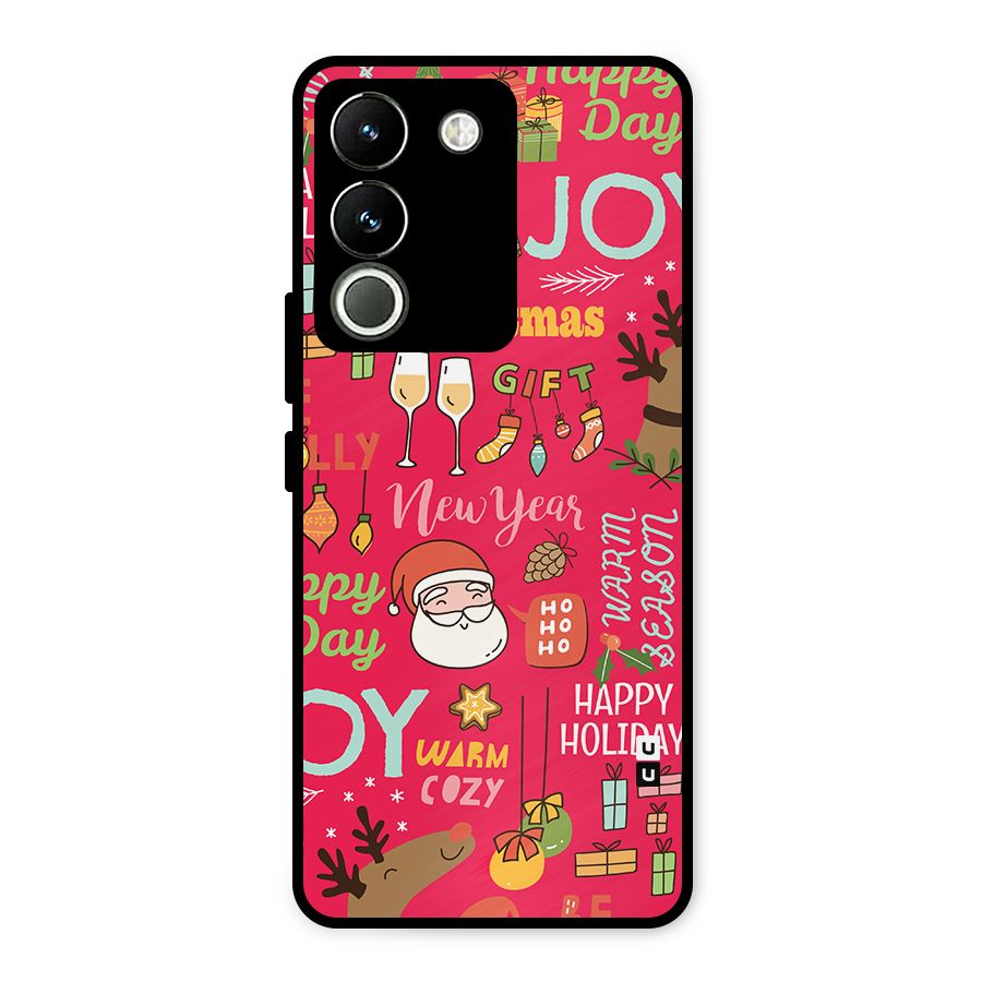 Happy Day Christmas Joy Metal Back Case for Vivo Y200