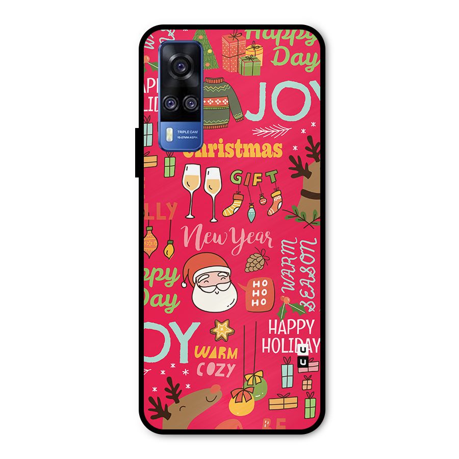Happy Day Christmas Joy Metal Back Case for Vivo Y31