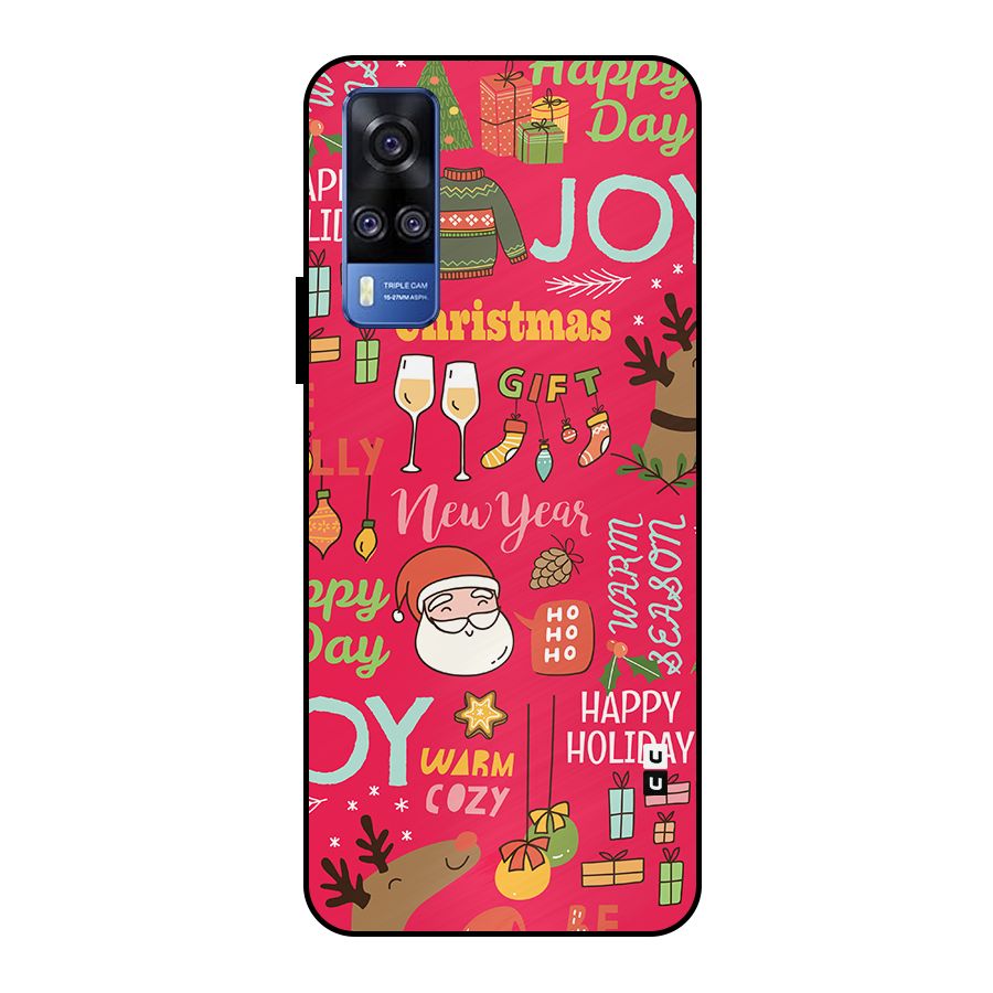 Happy Day Christmas Joy Metal Back Case for Vivo Y51