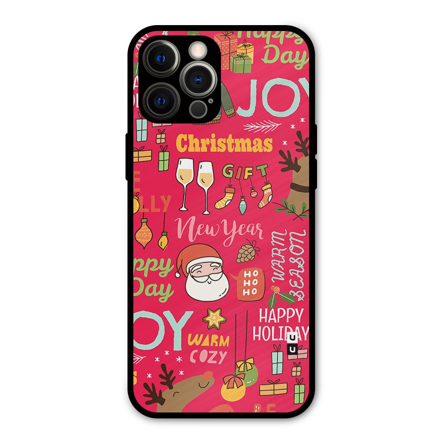 Happy Day Christmas Joy Metal Back Case for iPhone 12 Pro Max
