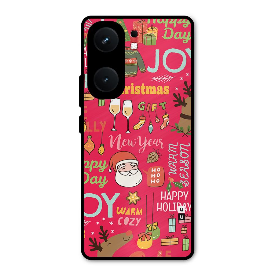Happy Day Christmas Joy Metal Back Case for iQOO Neo 9 Pro