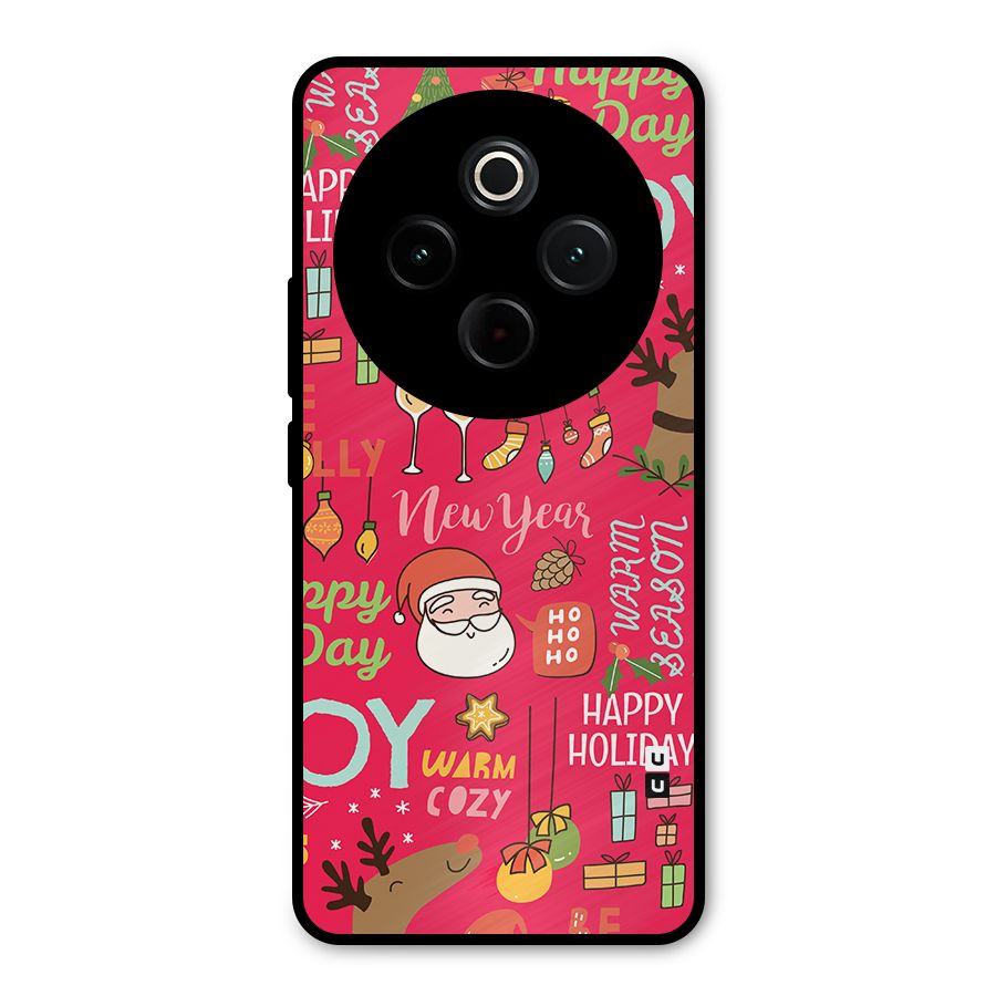 Happy Day Christmas Joy Metal Back Case for iQOO Z10