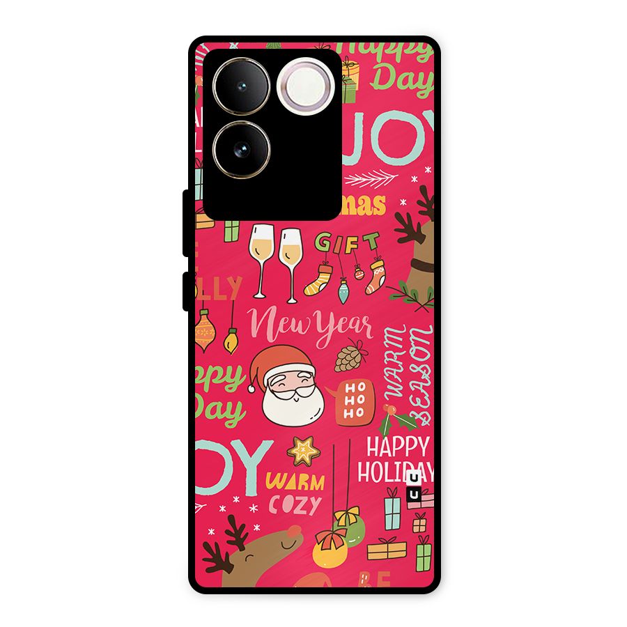 Happy Day Christmas Joy Metal Back Case for iQOO Z7 Pro