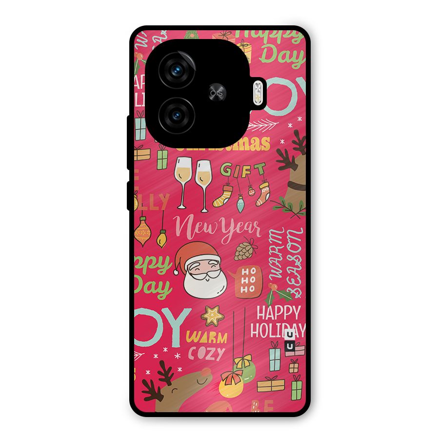Happy Day Christmas Joy Metal Back Case for iQOO Z9 Turbo