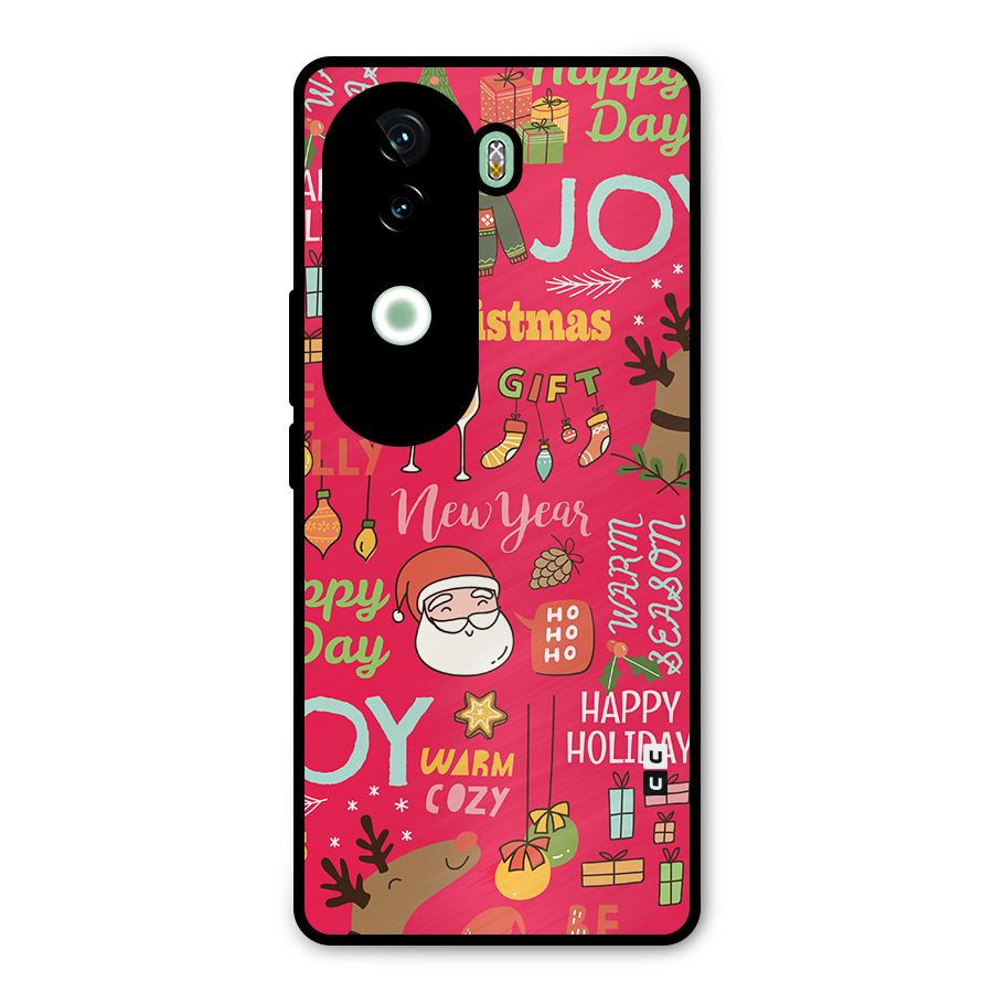 Happy Day Christmas Joy Metal Back Case for iQOO Z9s