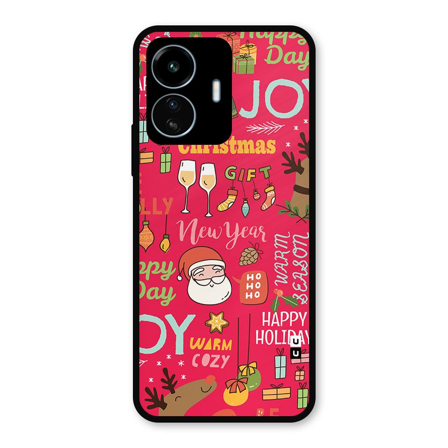 Happy Day Christmas Joy Metal Back Case for vivo iQOO Z6 Lite 5G