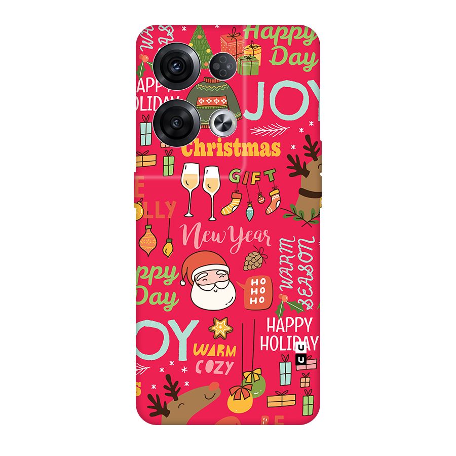 Happy Day Christmas Joy Original Polycarbonate Back Case for Oppo Reno8 Pro 5G