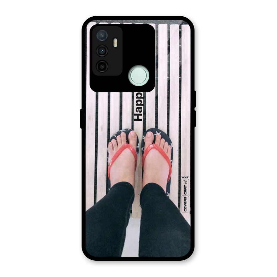 Happy Feet Glass Back Case for Oppo A53