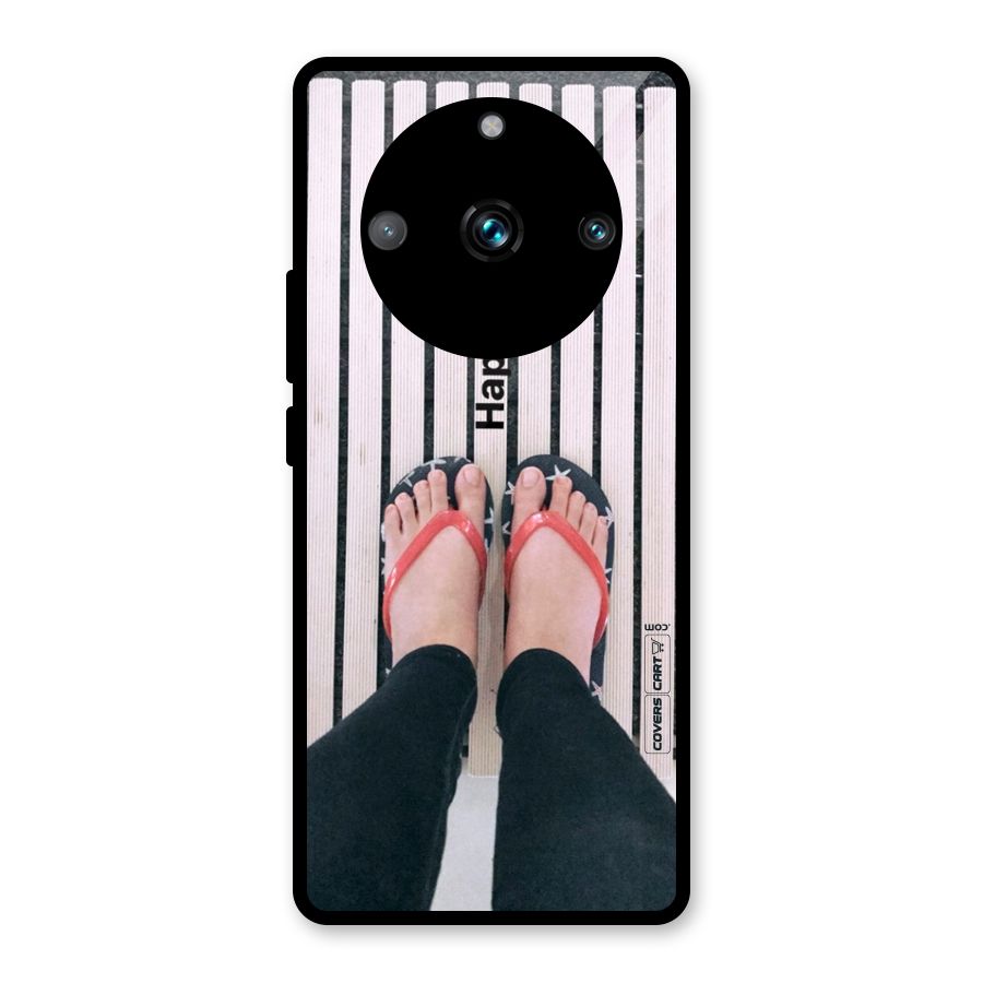 Happy Feet Glass Back Case for Realme 11 Pro