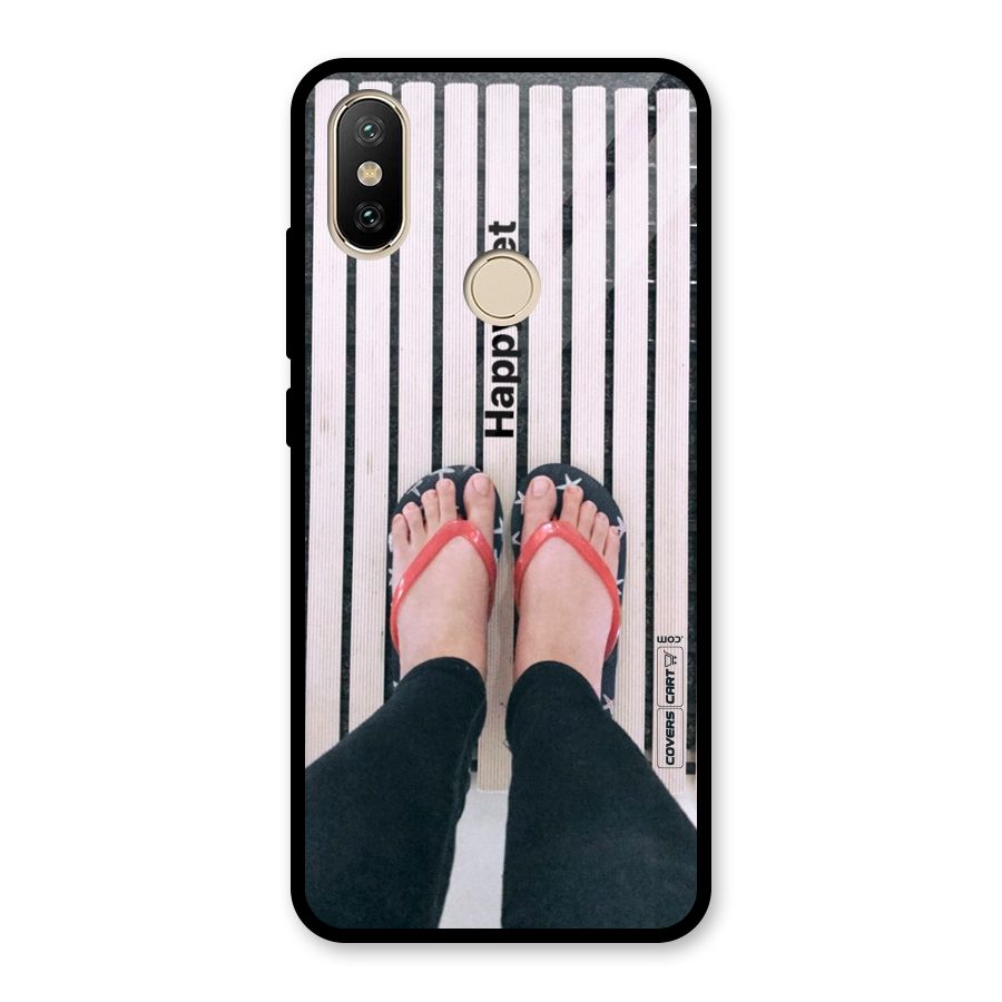 Happy Feet Glass Back Case for Redmi A2