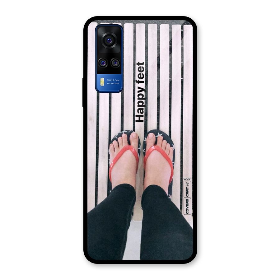 Happy Feet Glass Back Case for Vivo Y31