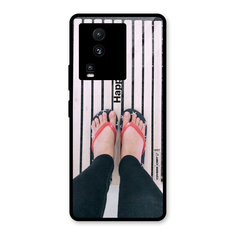 Happy Feet Glass Back Case for Vivo iQOO Neo 7 Pro