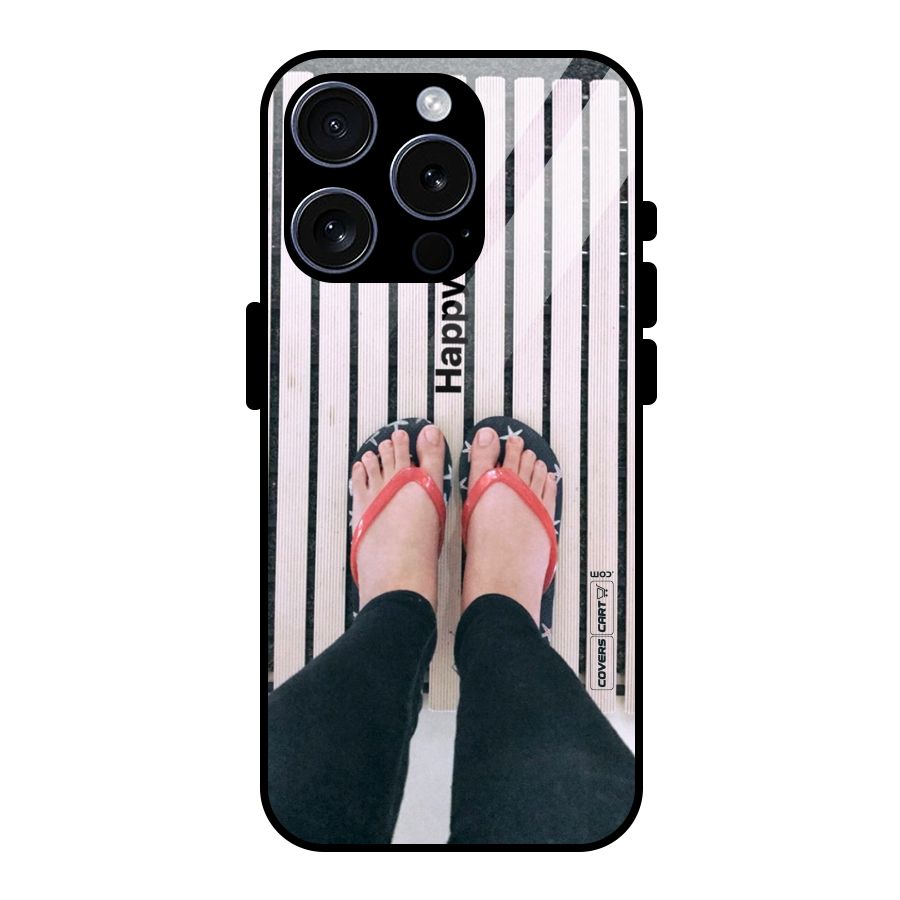 Happy Feet Glass Back Case for iPhone 15 Pro