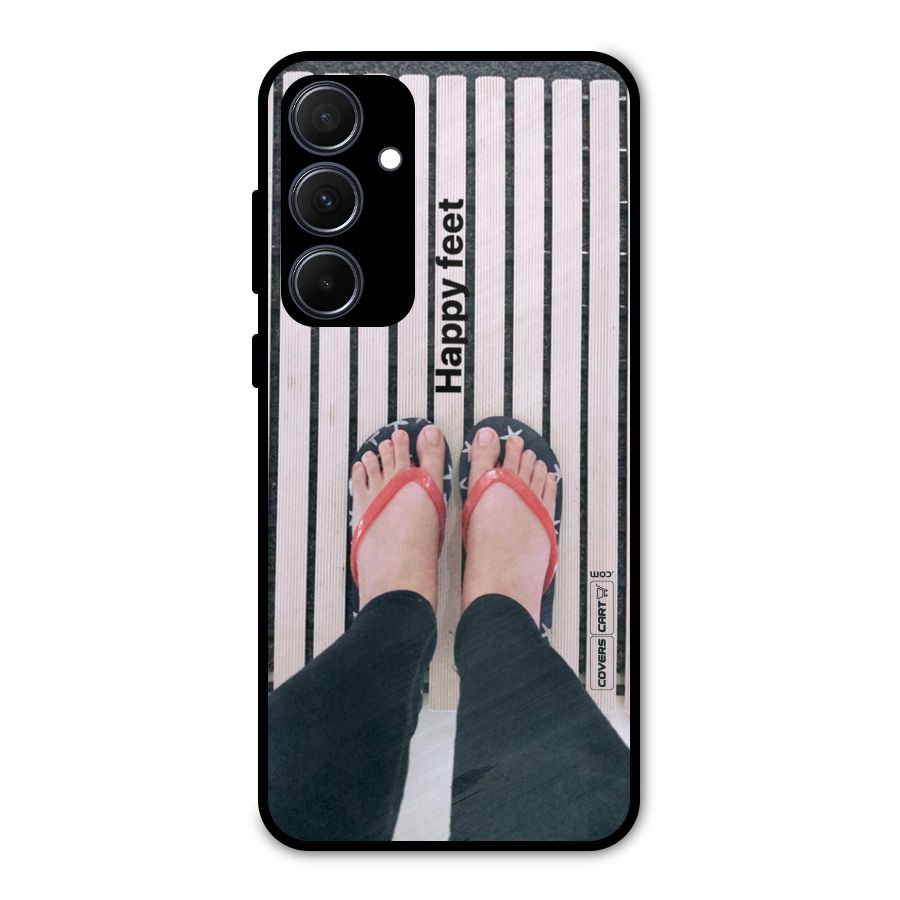 Happy Feet Metal Back Case for Galaxy A35