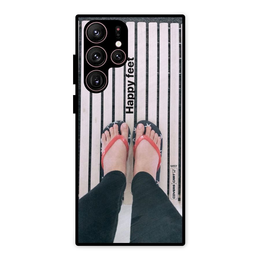 Happy Feet Metal Back Case for Galaxy S22 Ultra 5G