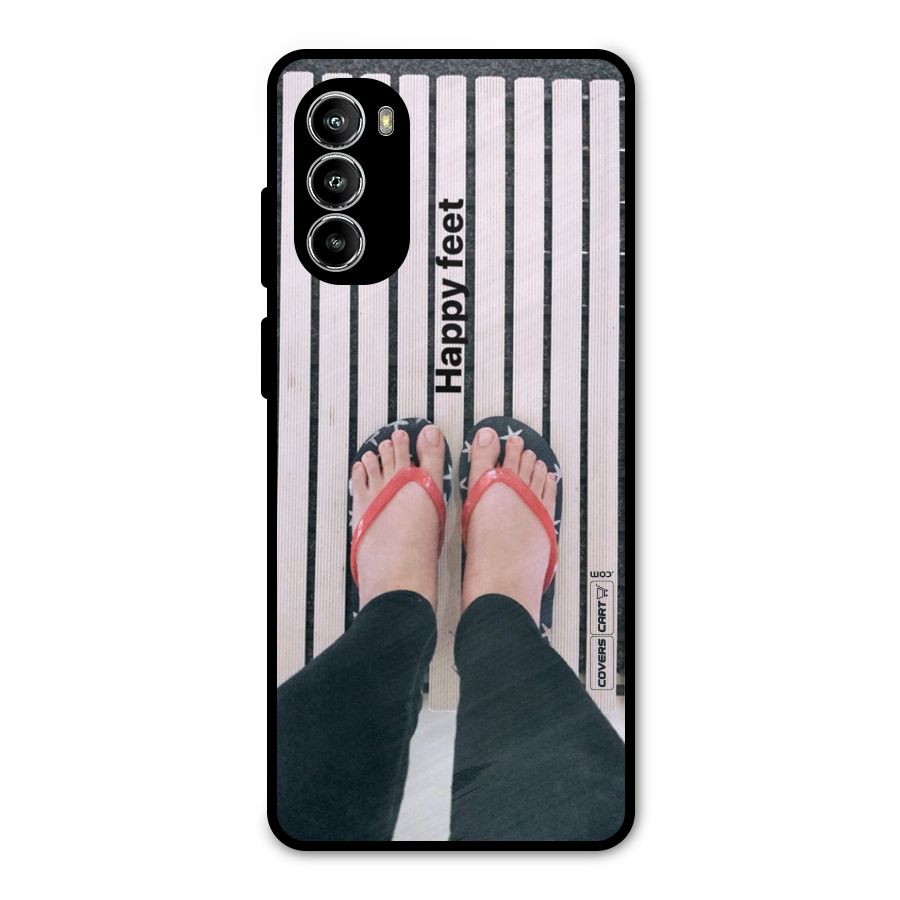 Happy Feet Metal Back Case for Moto G52