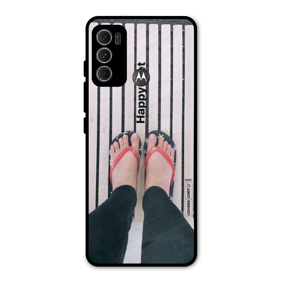 Happy Feet Metal Back Case for Moto G60