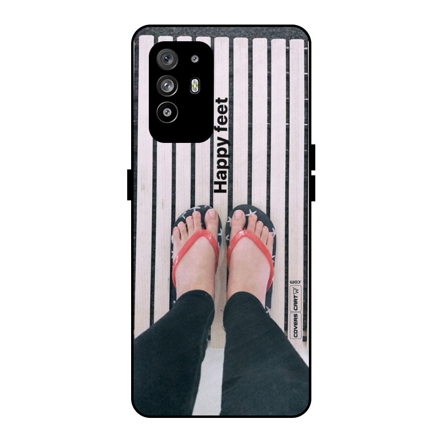 Happy Feet Metal Back Case for Oppo F19 Pro Plus 5G