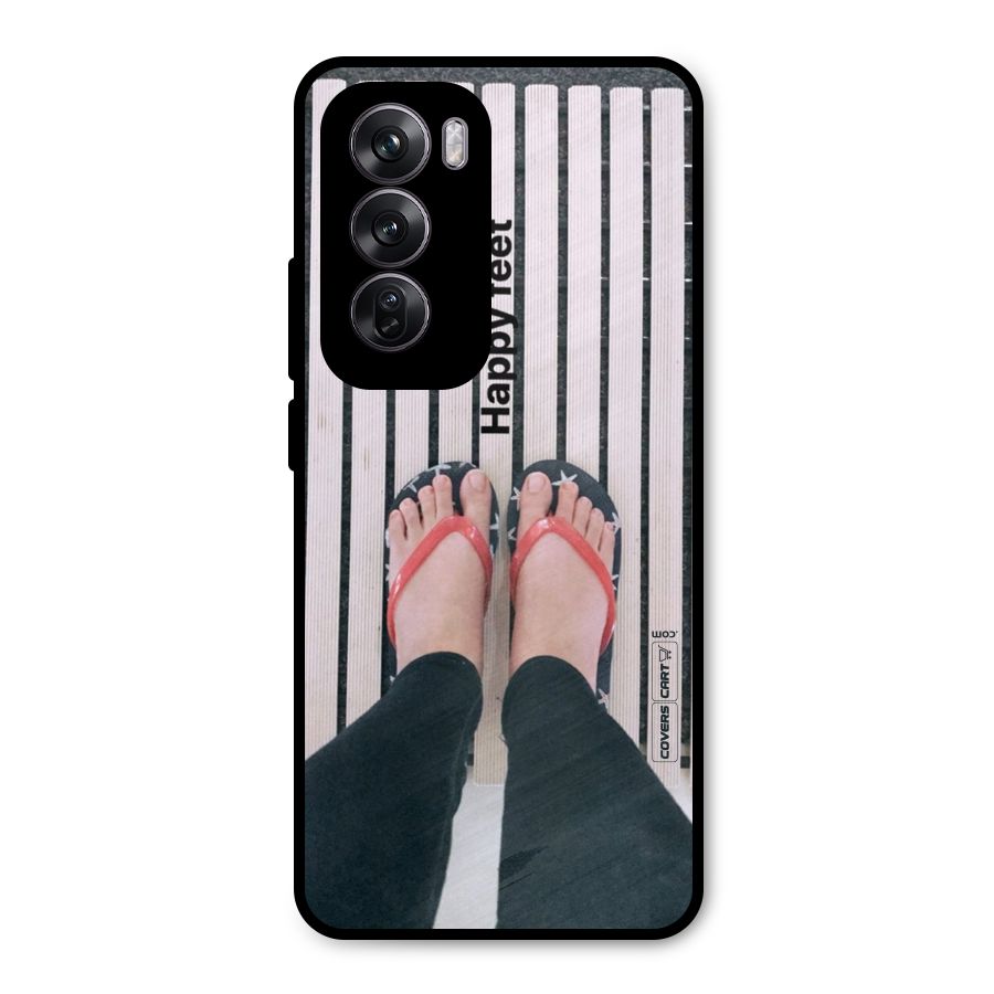 Happy Feet Metal Back Case for Oppo Reno12 Pro