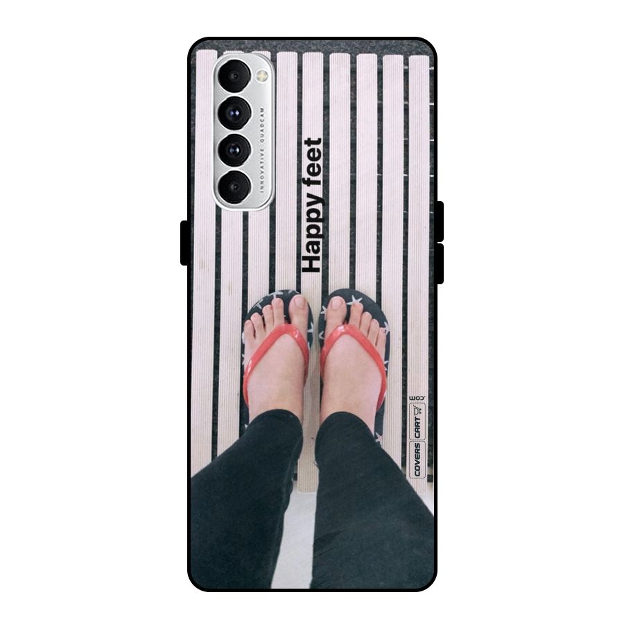 Happy Feet Metal Back Case for Oppo Reno4 Pro