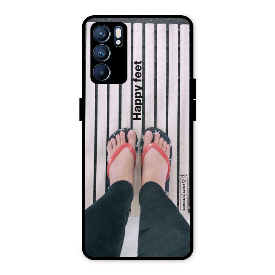 Happy Feet Metal Back Case for Oppo Reno6 5G