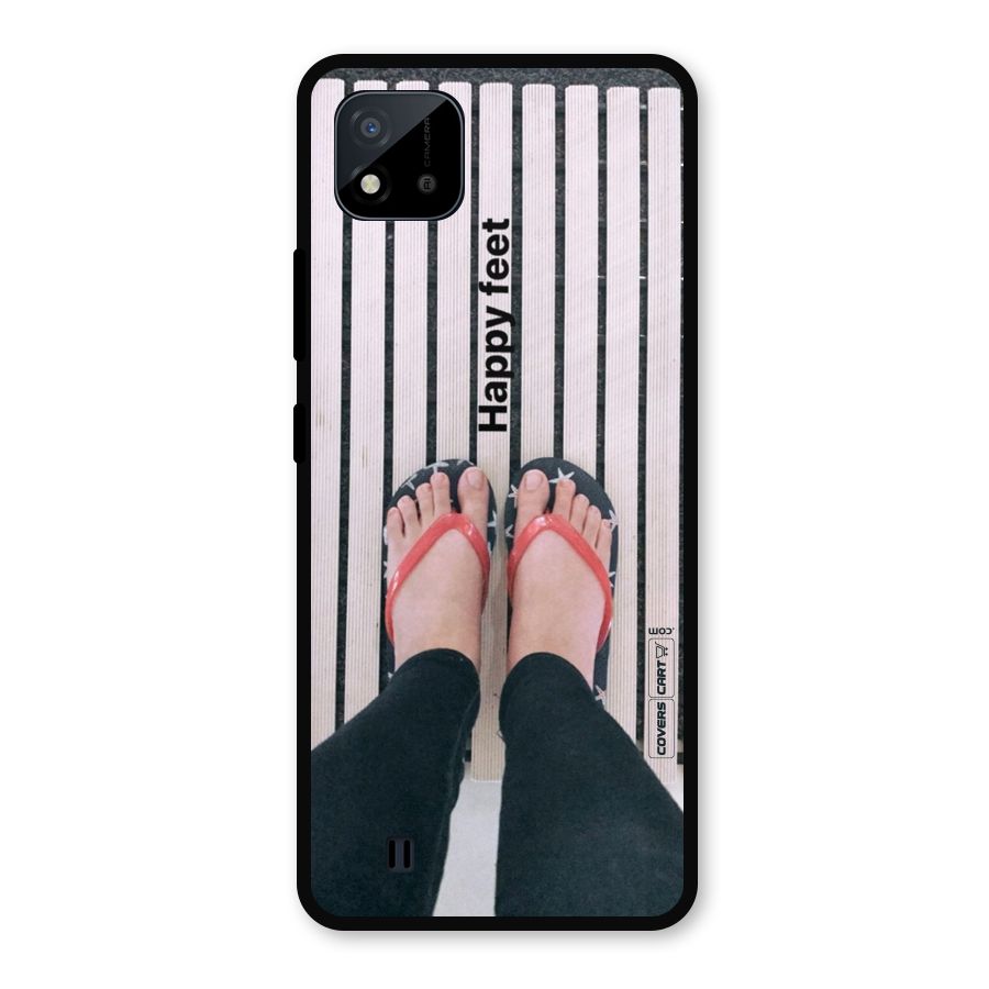 Happy Feet Metal Back Case for Realme C11 2021
