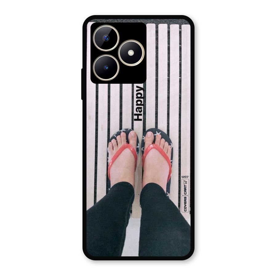 Happy Feet Metal Back Case for Realme Narzo N53