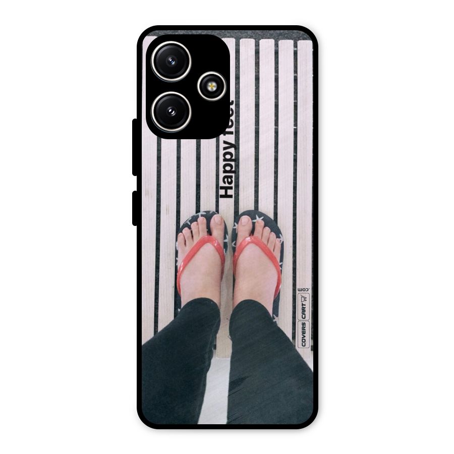 Happy Feet Metal Back Case for Redmi 12 5G