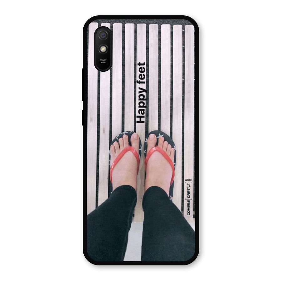 Happy Feet Metal Back Case for Redmi 9a