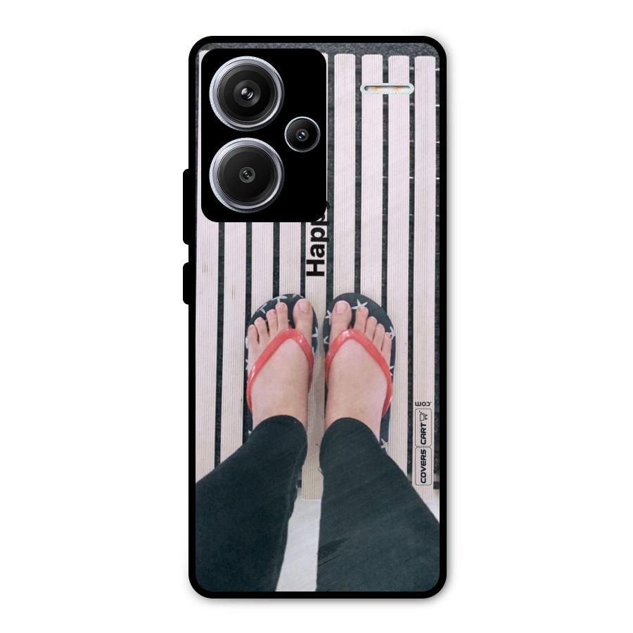 Happy Feet Metal Back Case for Redmi Note 13 Pro Plus