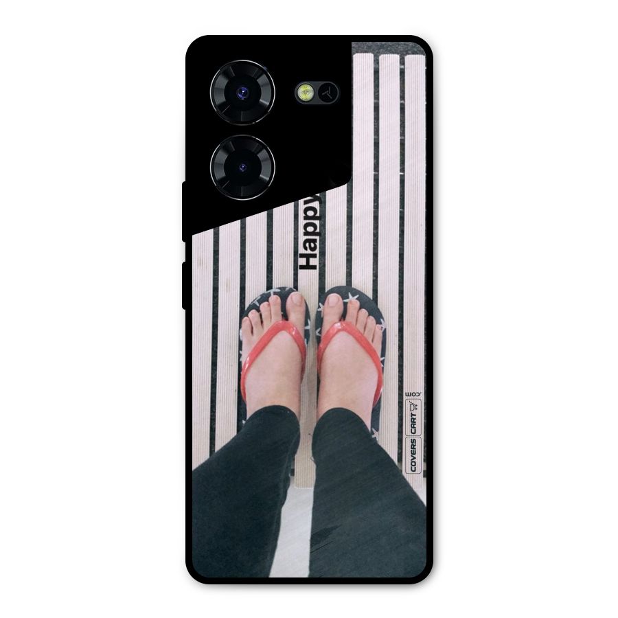 Happy Feet Metal Back Case for Tecno Pova 5 Pro 5G