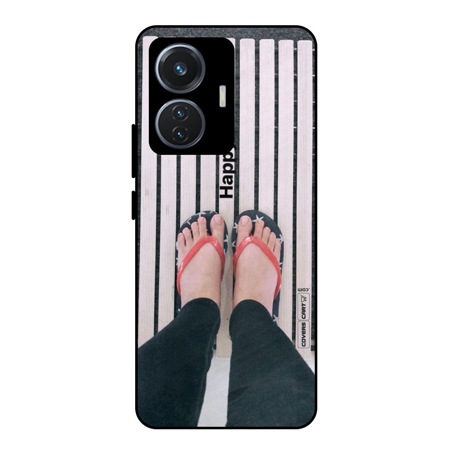 Happy Feet Metal Back Case for Vivo T1 44W