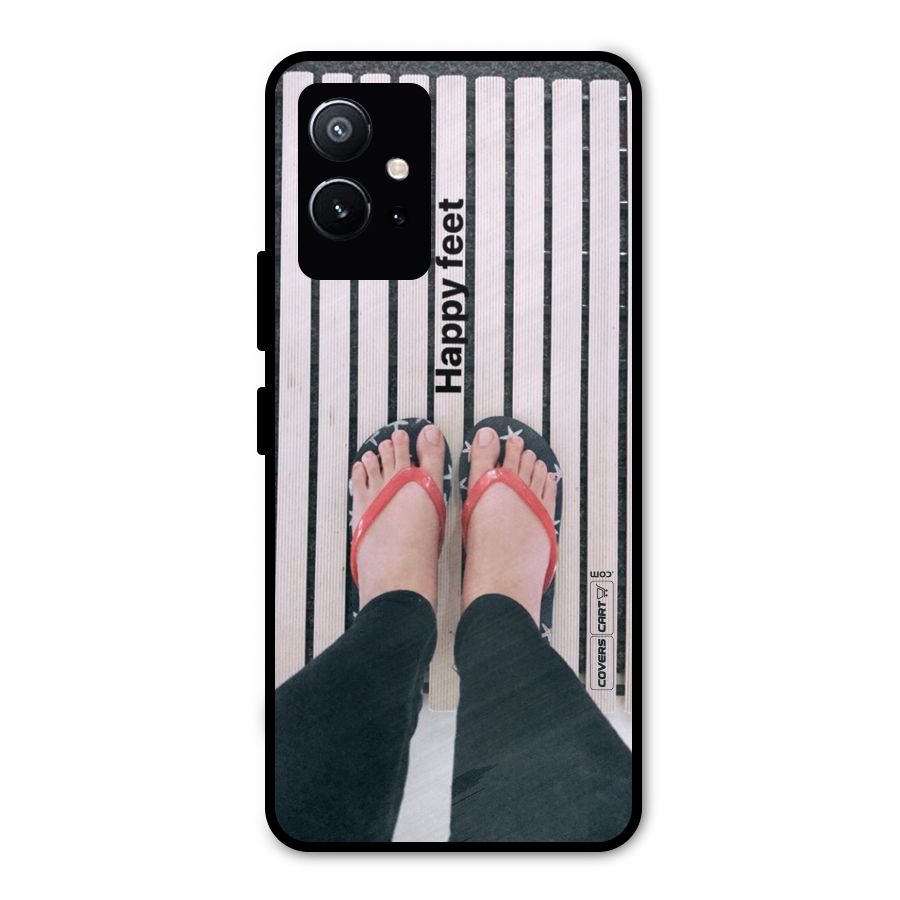 Happy Feet Metal Back Case for Vivo T1 5G