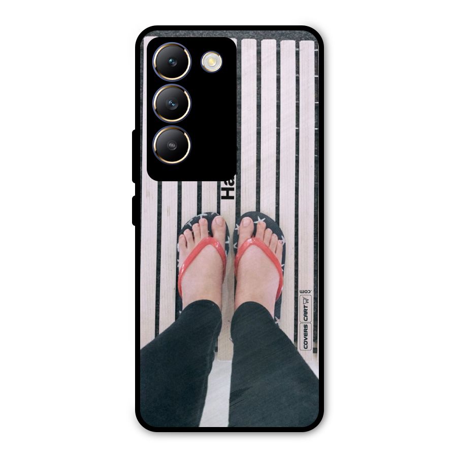 Happy Feet Metal Back Case for Vivo T3 5G