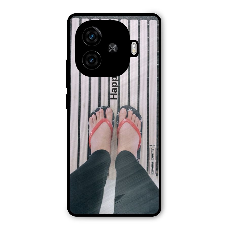 Happy Feet Metal Back Case for iQOO Z9 Turbo