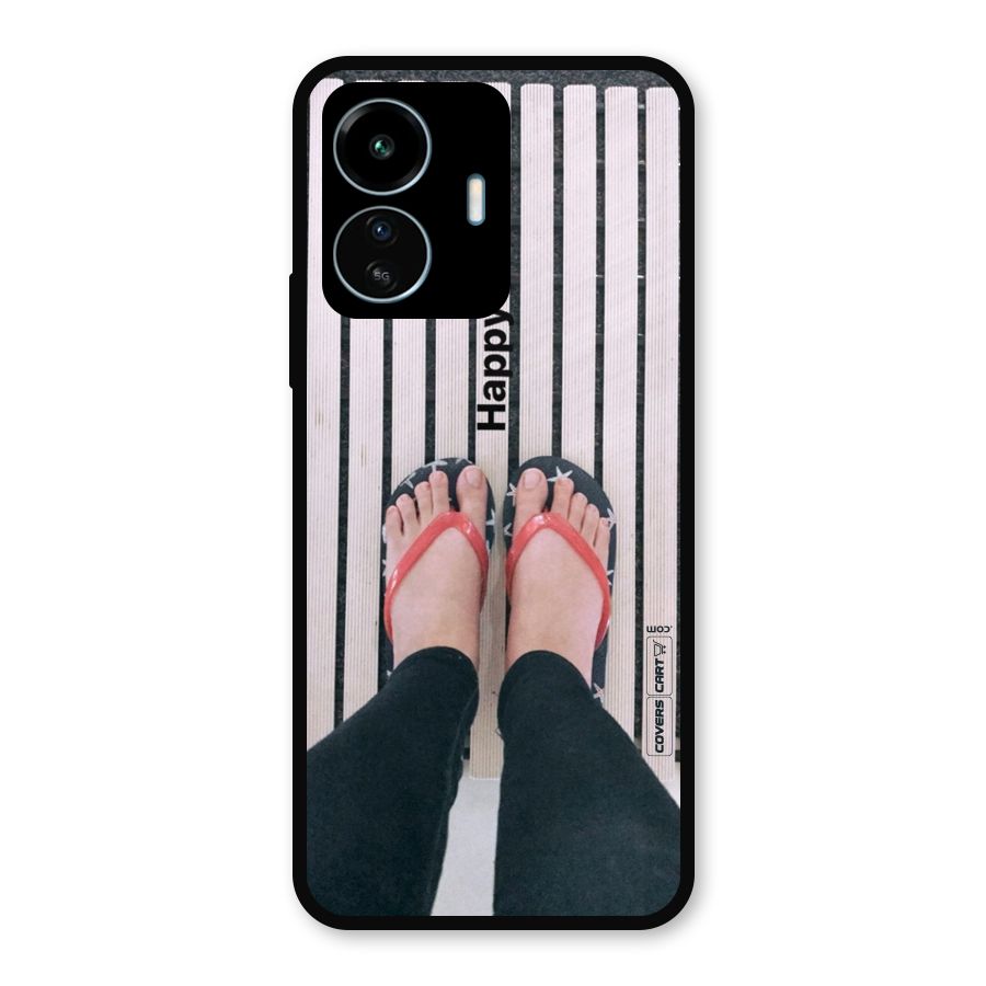 Happy Feet Metal Back Case for vivo iQOO Z6 Lite 5G