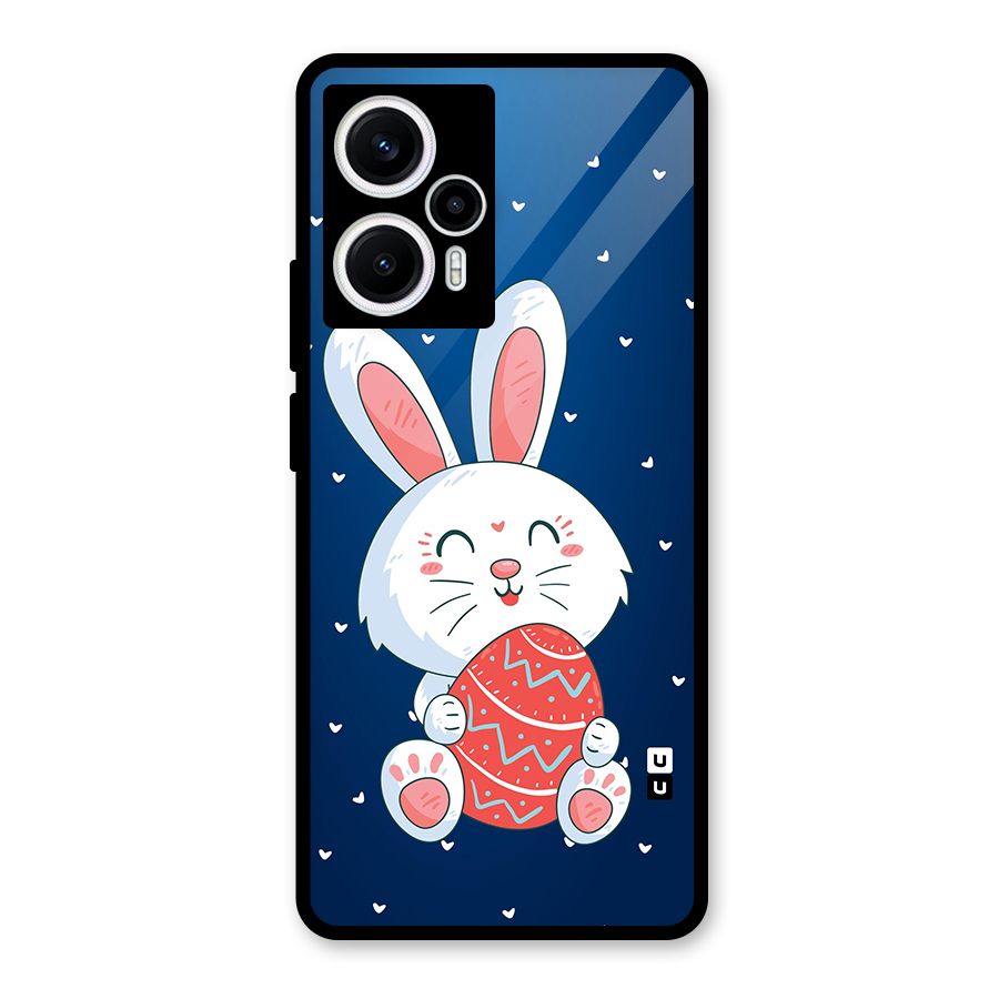 Happy Festive Bunny Glass Back Case for Poco F5
