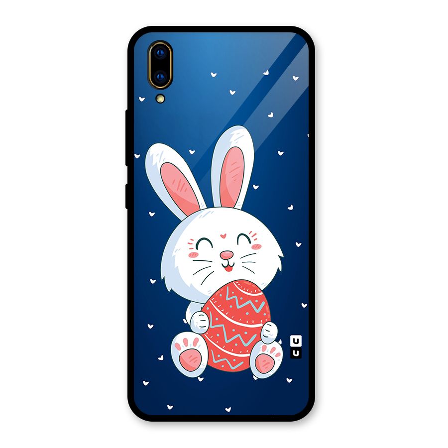 Happy Festive Bunny Glass Back Case for Vivo V11 Pro