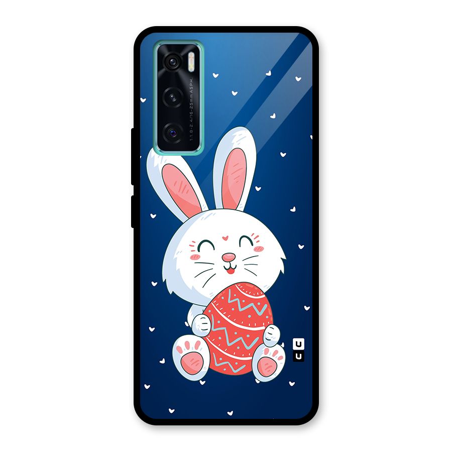 Happy Festive Bunny Glass Back Case for Vivo V20 SE