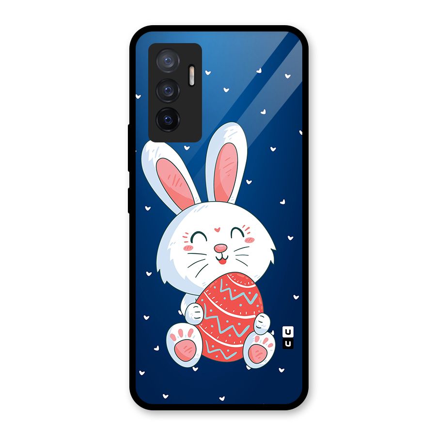 Happy Festive Bunny Glass Back Case for Vivo V23e