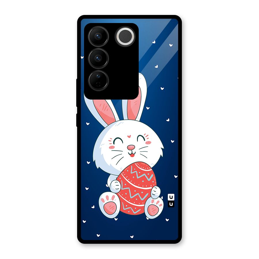 Happy Festive Bunny Glass Back Case for Vivo V27 Pro