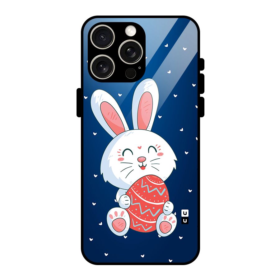 Happy Festive Bunny Glass Back Case for iPhone 15 Pro Max