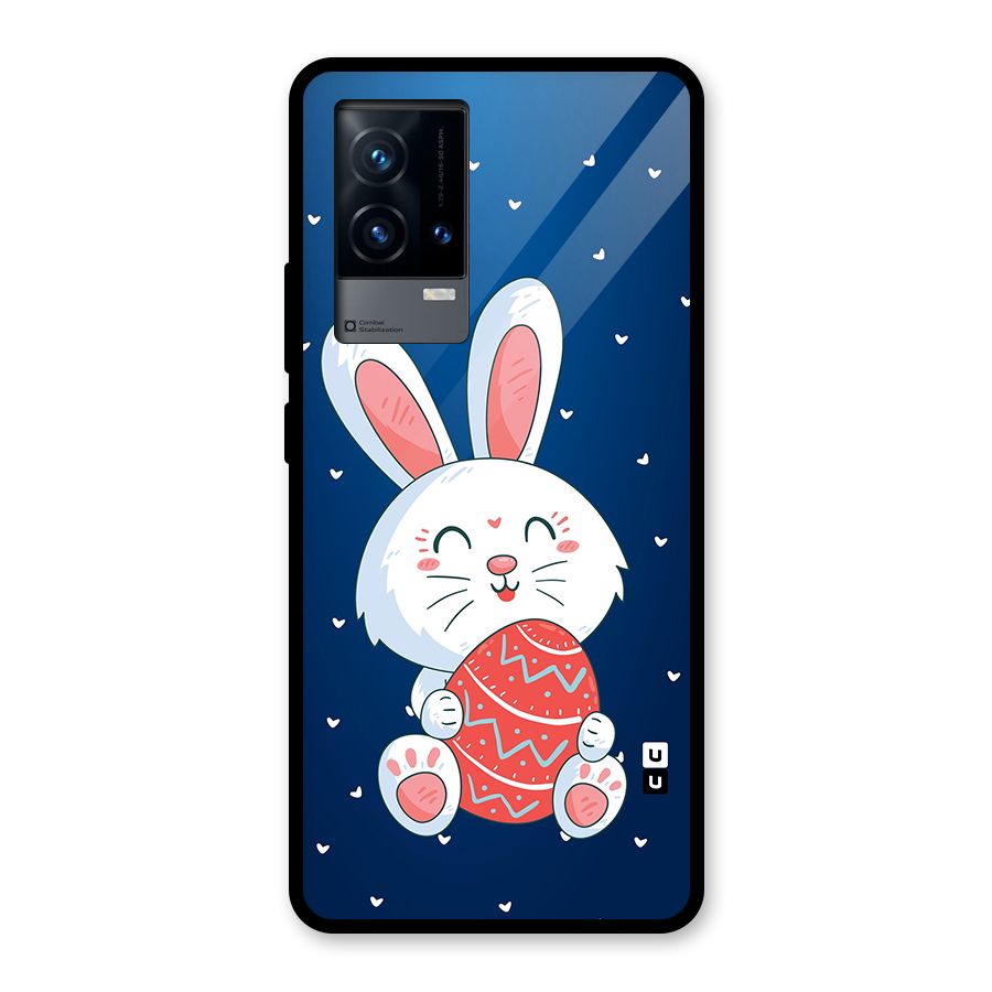 Happy Festive Bunny Glass Back Case for iQOO 9 5G