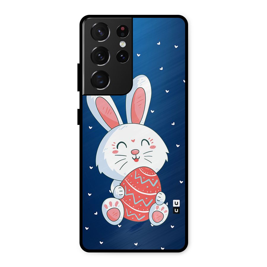 Happy Festive Bunny Metal Back Case for Galaxy S21 Ultra 5G