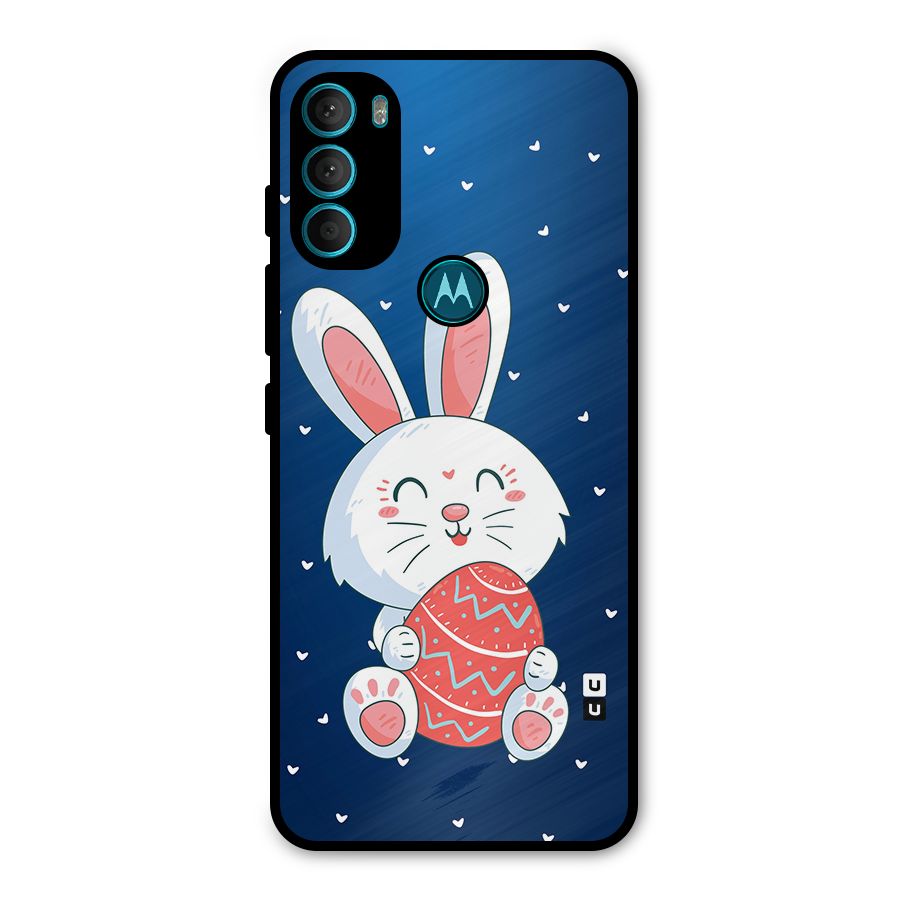 Happy Festive Bunny Metal Back Case for Moto G71 5G